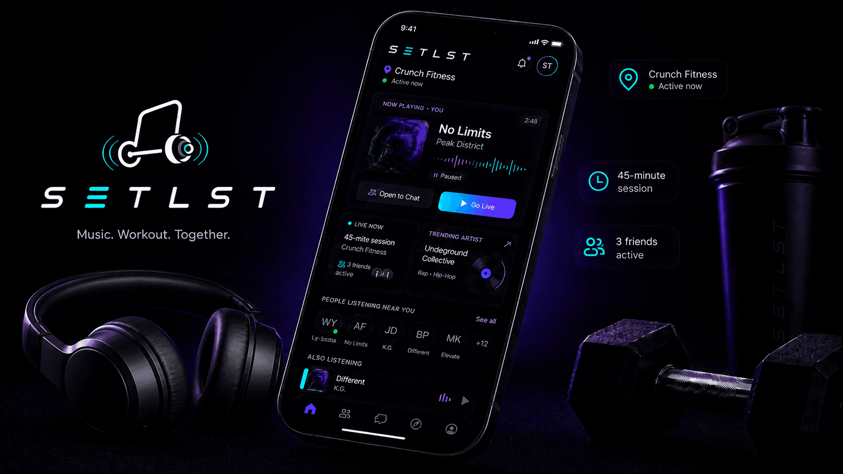 SETLST music-driven fitness app preview